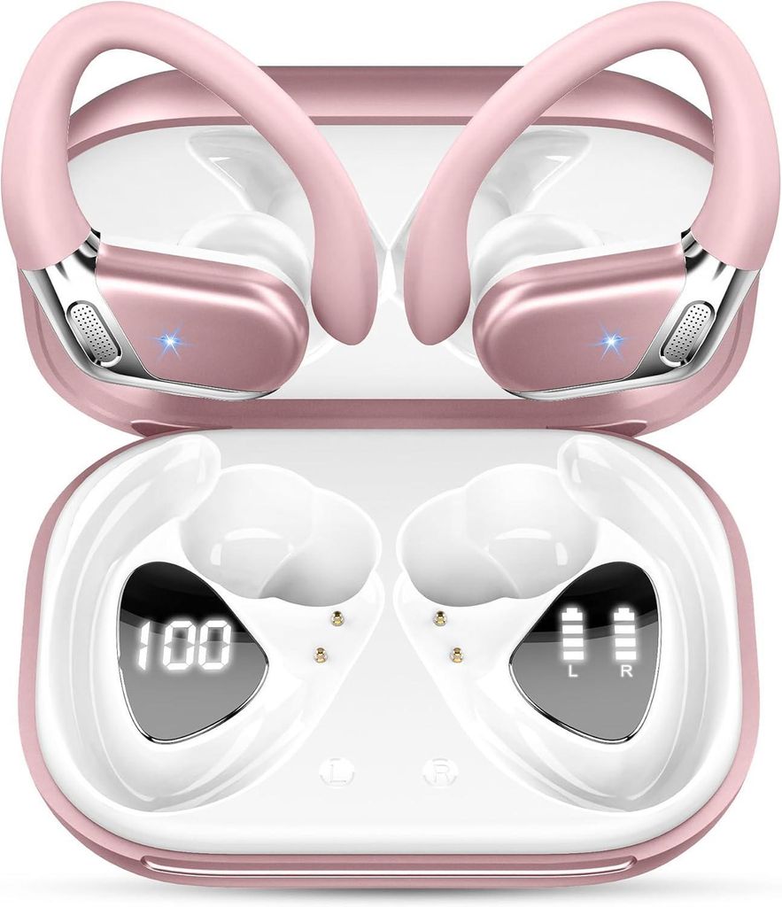 In Ear Kopfhörer Bluetooth 5.4 Hi-Fi Stereo, 50 Std mit ENC Noise Cancelling und 4 HD Mics, LED-Anzeige, IP7 Wasserdicht Kabellose Ohrhörer mit U...
