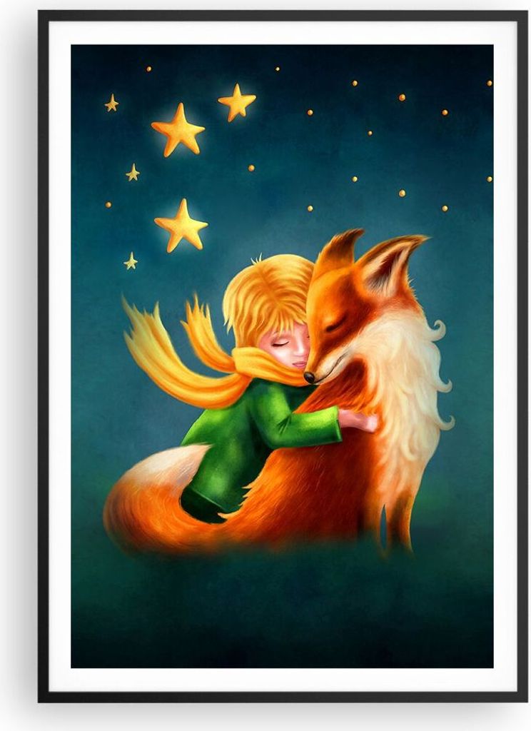 Gerahmtes Poster - Schwarzer Rahmen - Klein Prinz Nov - 70x100 cm - Wand Bild - Wanddeko - Wandbilder - Kunstposter - Wandposter - Bilderrahmen - B...