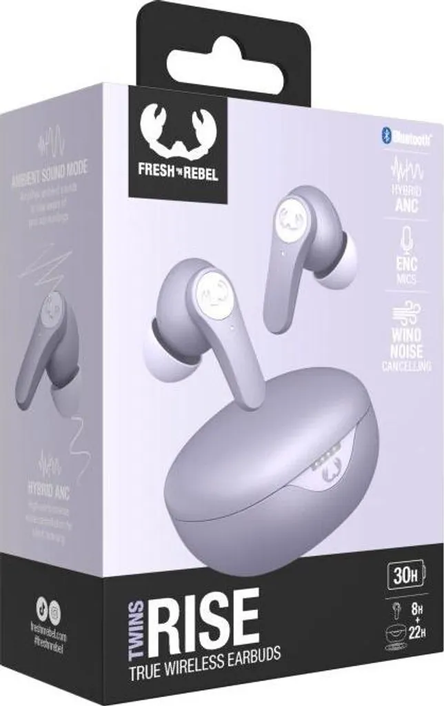 Casque audio Bluetooth à réduction de bruit TWINS Rise ANC violet chic