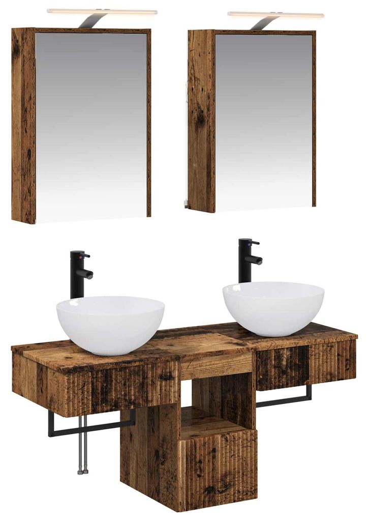 vidaXL Badezimmerschrank-Set 5 pcs Altholz 43 x 16 x 62,5 cm