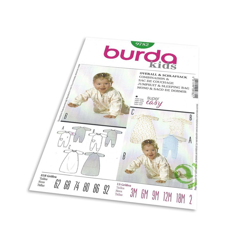 9782 Baby-Overall und Schlafsack, Burda