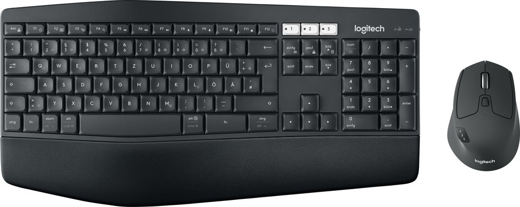 Logitech MK850 - Standard - Kabellos - RF Drahtlos + Bluetooth - QWERTZ - Schwarz - Maus enthalten