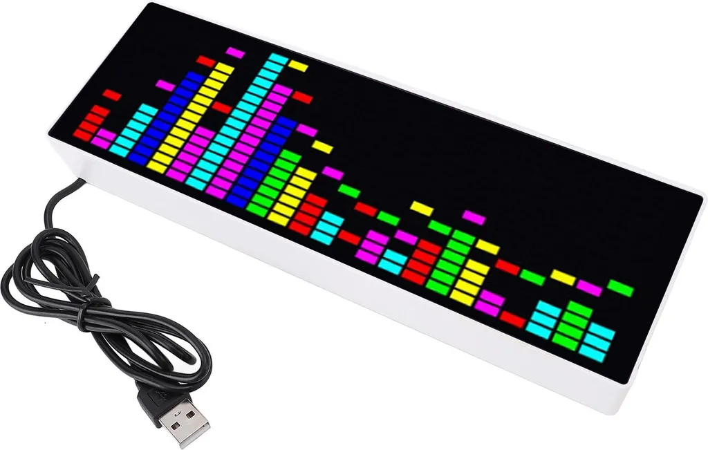Spectre Musical LED Multicolore Alimenté par USB avec Horloge Intégrée - 3