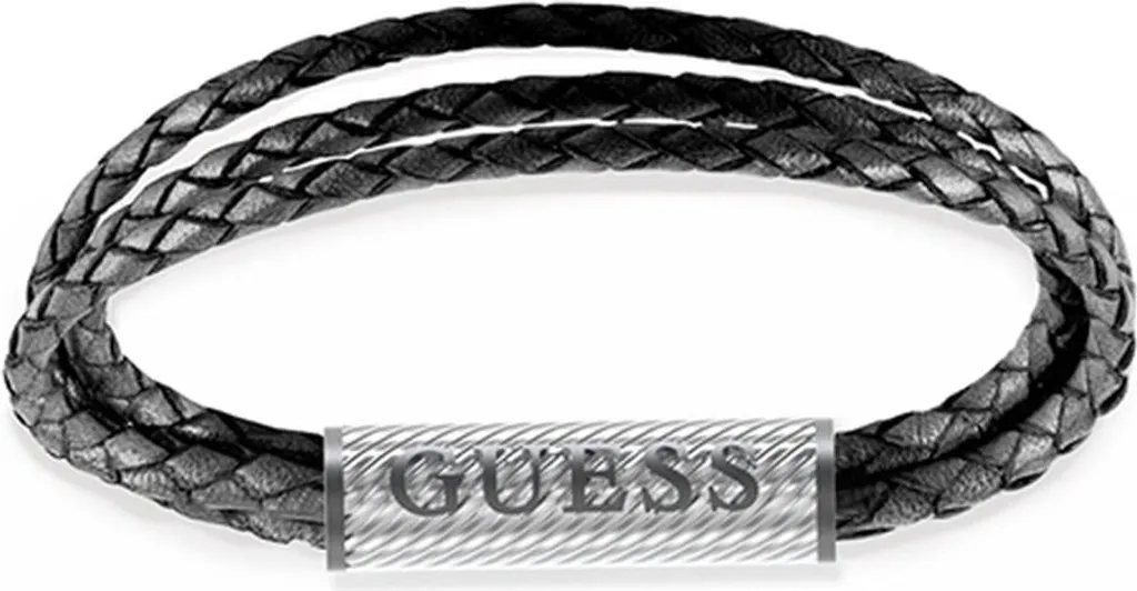 Bracelet Guess JUMB03033JWSTBKS Noir Acier Inoxydable et Design Rock