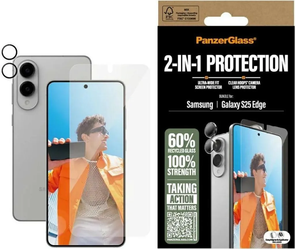 PanzerGlass Hoops+Uwf Kit per Samsung Galaxy S25 Edge - Protezione 2in1