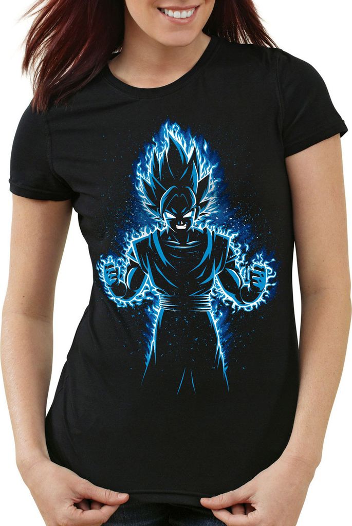 style3 Songoku Max Power Damen T-Shirt turtle ball z roshi dragon, Größe:L