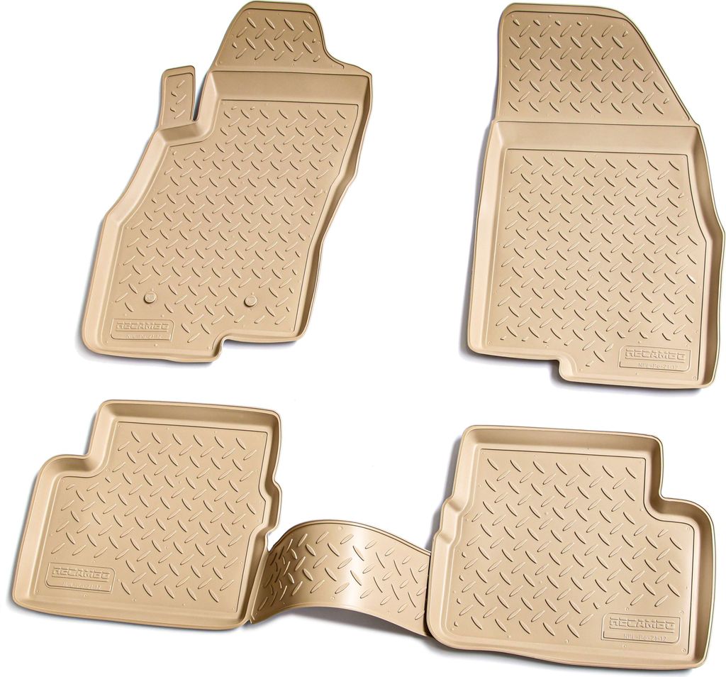 3D Gummi Fussmatten für FIAT Grande Punto | 199 | 2005-2018 | beige mit Rand