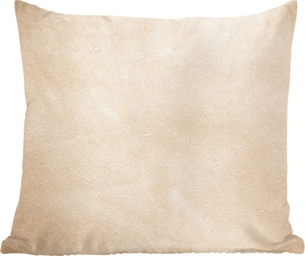 MuchoWow Zierkissen Sofakissen Wohnzimmer Dekokissen 60x60 cm Leder - Strukturiert - Lederoptik - Beige - Sitzfläche - Foto Polster