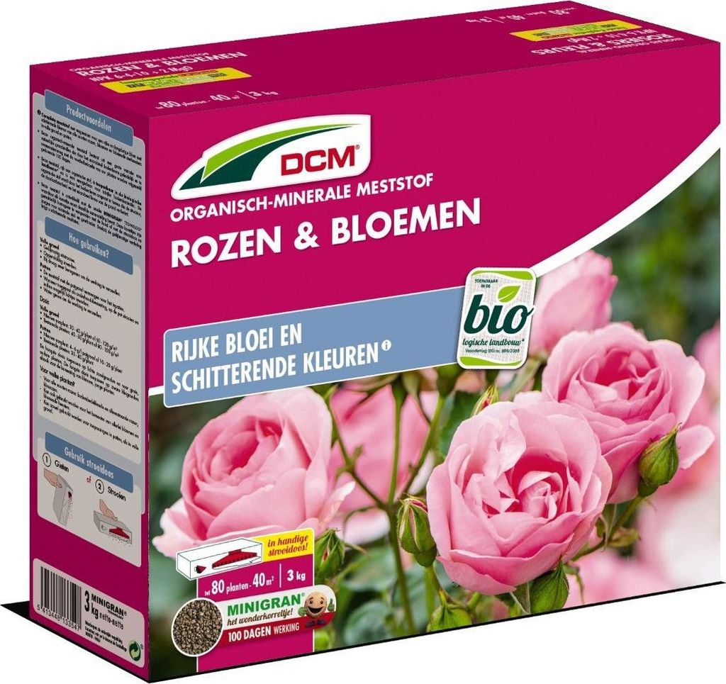 DCM Dünger Rosen-Blüten 3 Kg - Spezialformel für eine lange Blütezeit und intensive Farben von Rosen und Zierpflanzen