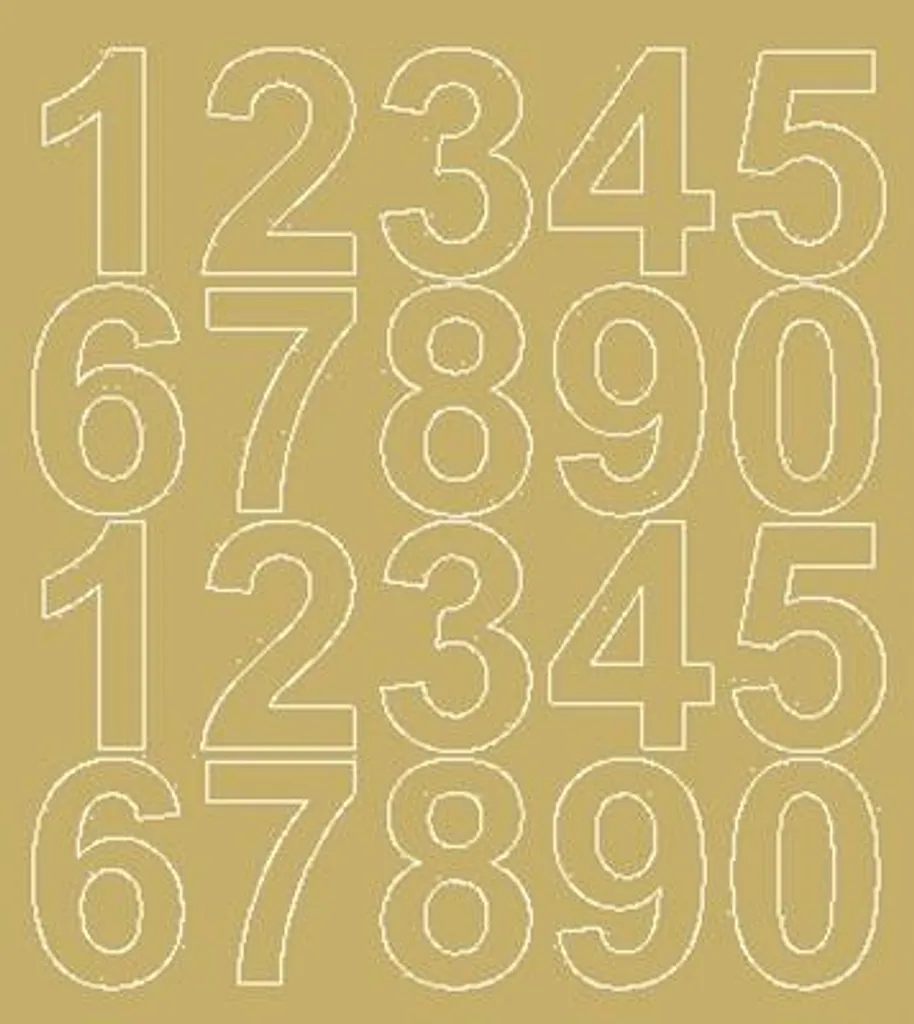 Adesivi numerati autoadesivi, 5 cm, adesivi oro opaco