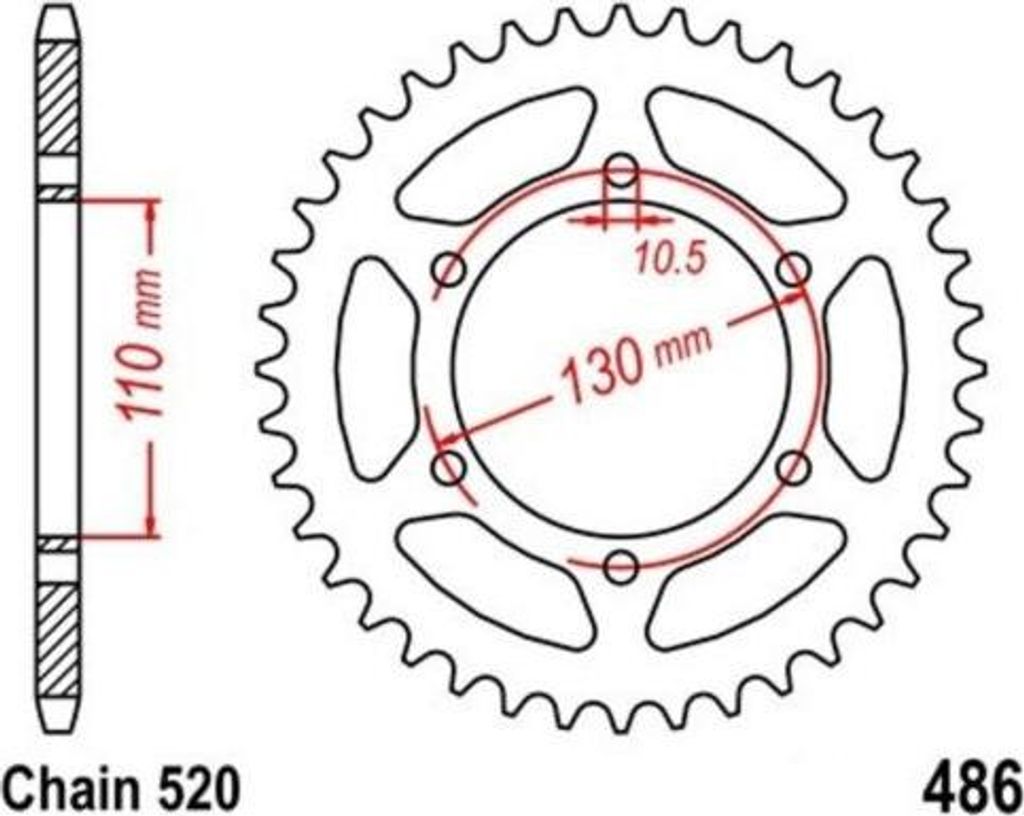 Kettenrad 41 Z Teilung 520 für Kawasaki Yamaha