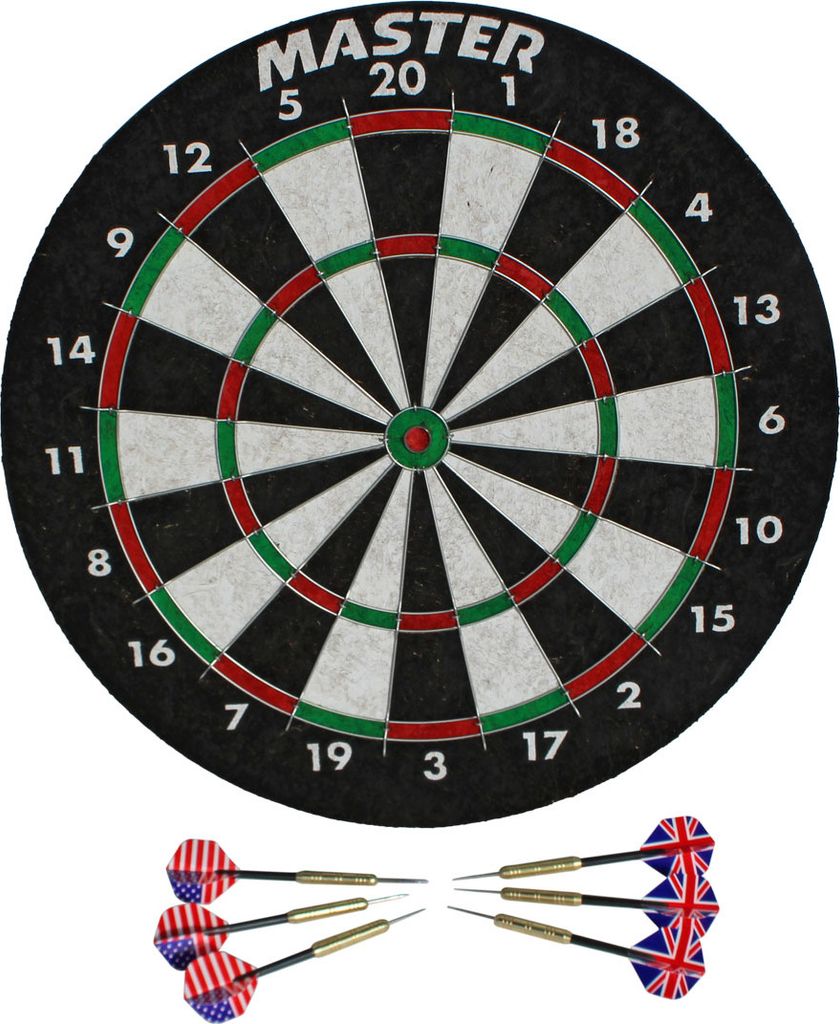 SISAL Dartboard MASTER Grander 45 cm + 6 Darts Produktbild 