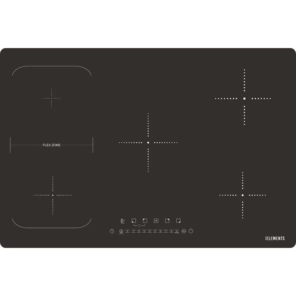 Grande plaque induction 5 foyers 77 cm pour cuisine familiale et Flex