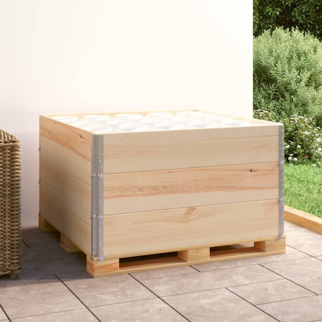 Möbel Paletten-Aufsatzrahmen 3 Stk. 100x100 cm Kiefer Massivholz - Gartenboxen 310057