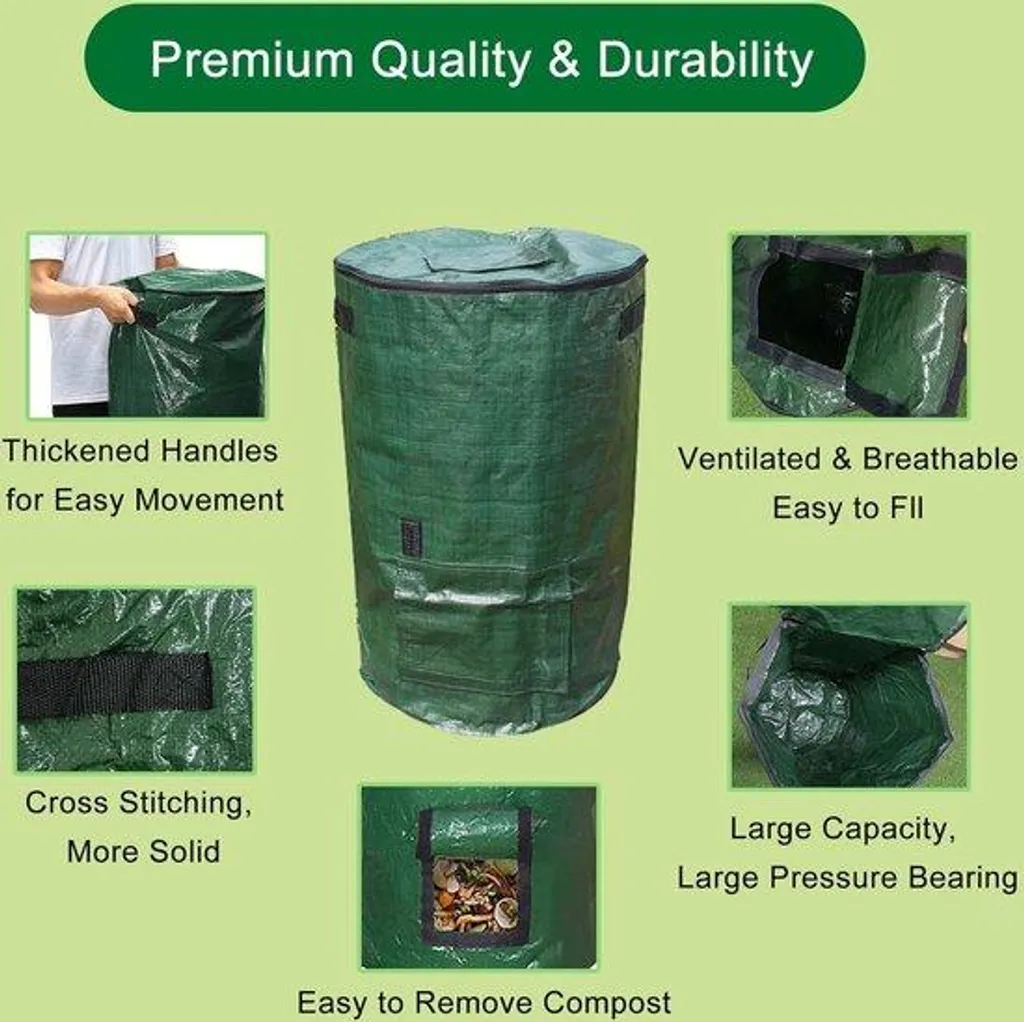 Composteur rapide compact 2 sacs avec couvercle pour petits espaces
