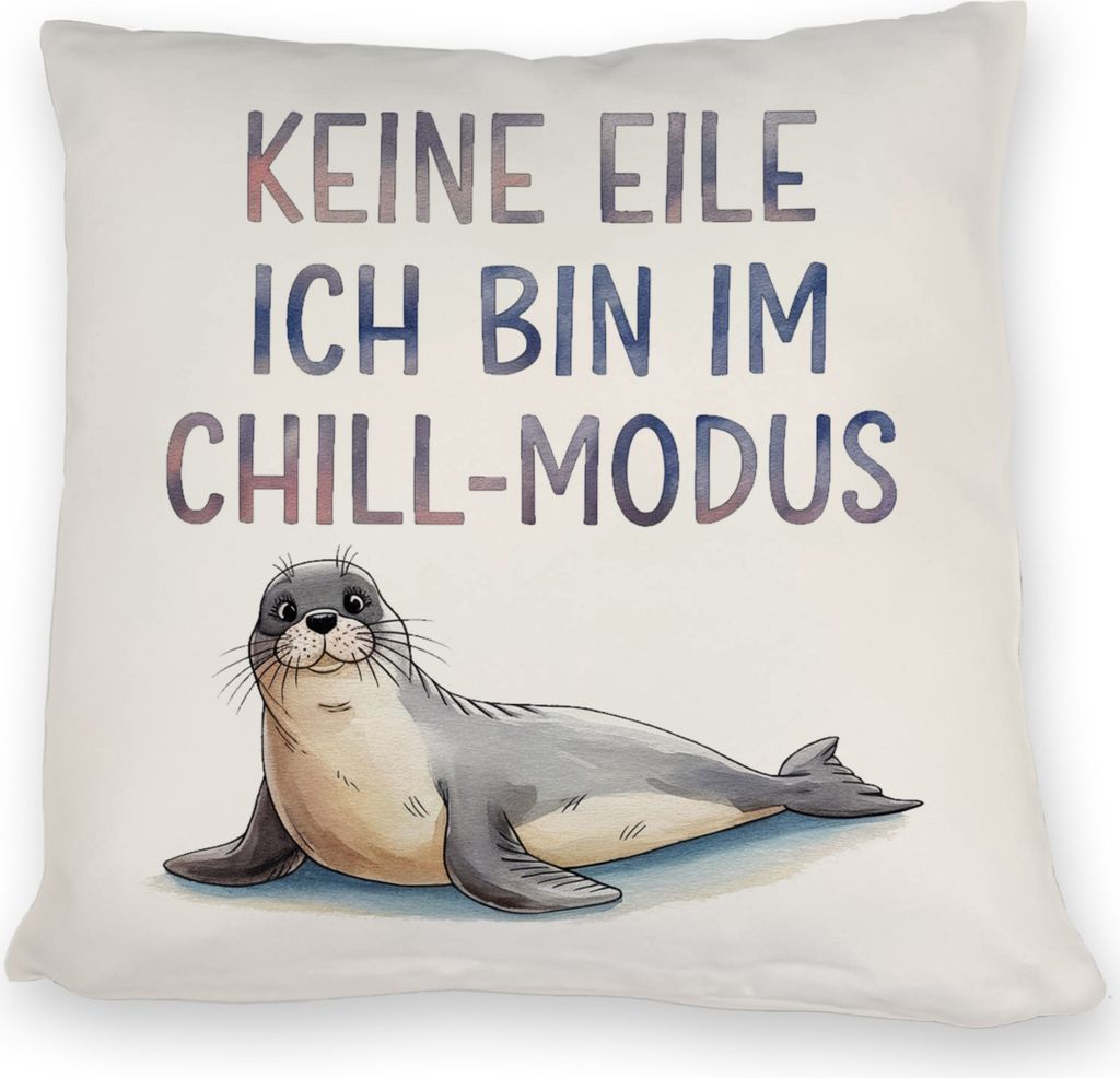 Seehund im Chill Modus Kissen