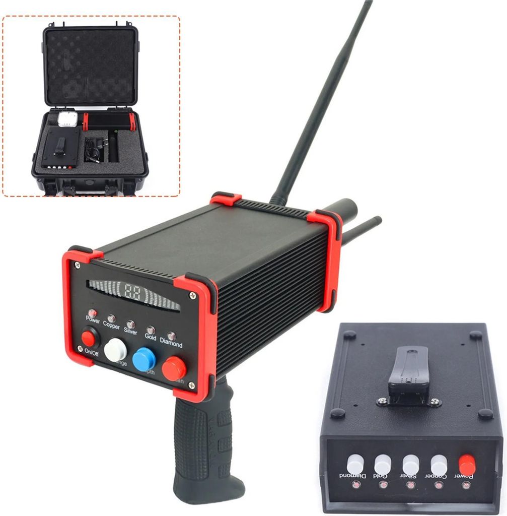Professioneller Hand-Metalldetektor, Dual-Sonde, für Gold und Silber, max. 16 m Tiefe