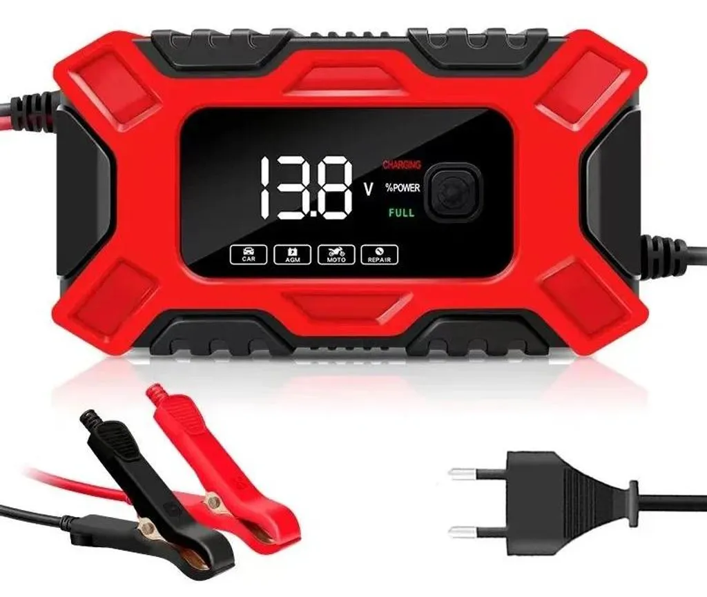 Chargeur de batterie à impulsion 12V LCD gris foncé - Moto & Voiture