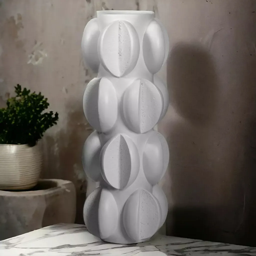 Vase décoratif blanc mat 37 cm - Déco de table et centre de table chic - 9