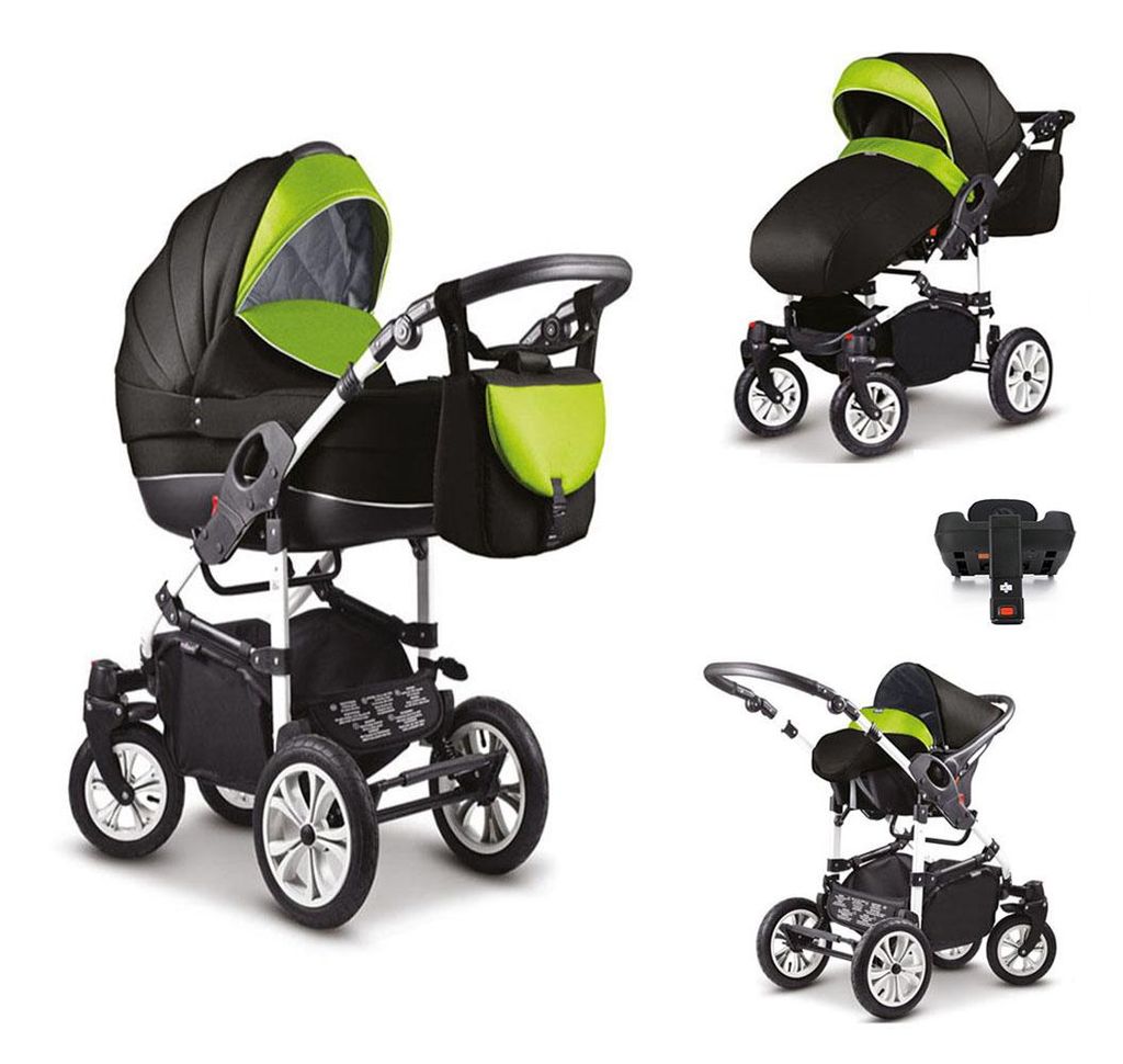 Kinderwagen-Set Craft 5 in 1 inkl. Sportsitz, Autositz, Iso Base und Zubehör - 17 Teile - in 18 Farben