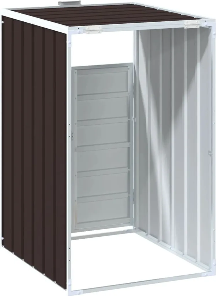 vidaXL Copribidone Singolo Marrone 72x81x115 cm in Acciaio Robusto - 7