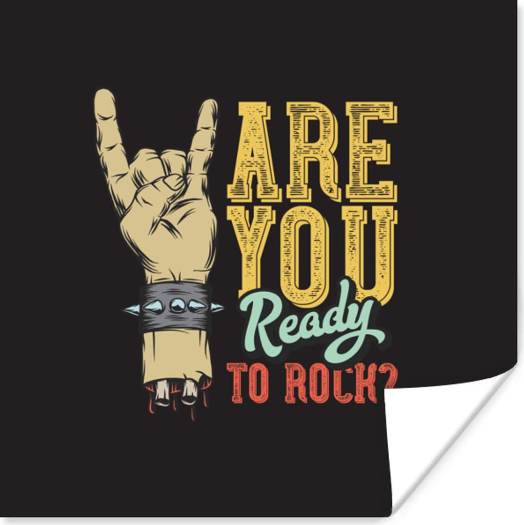 MuchoWow Poster Armband - Rock - Vintage 30x30 cm - Wandposter - Printing
