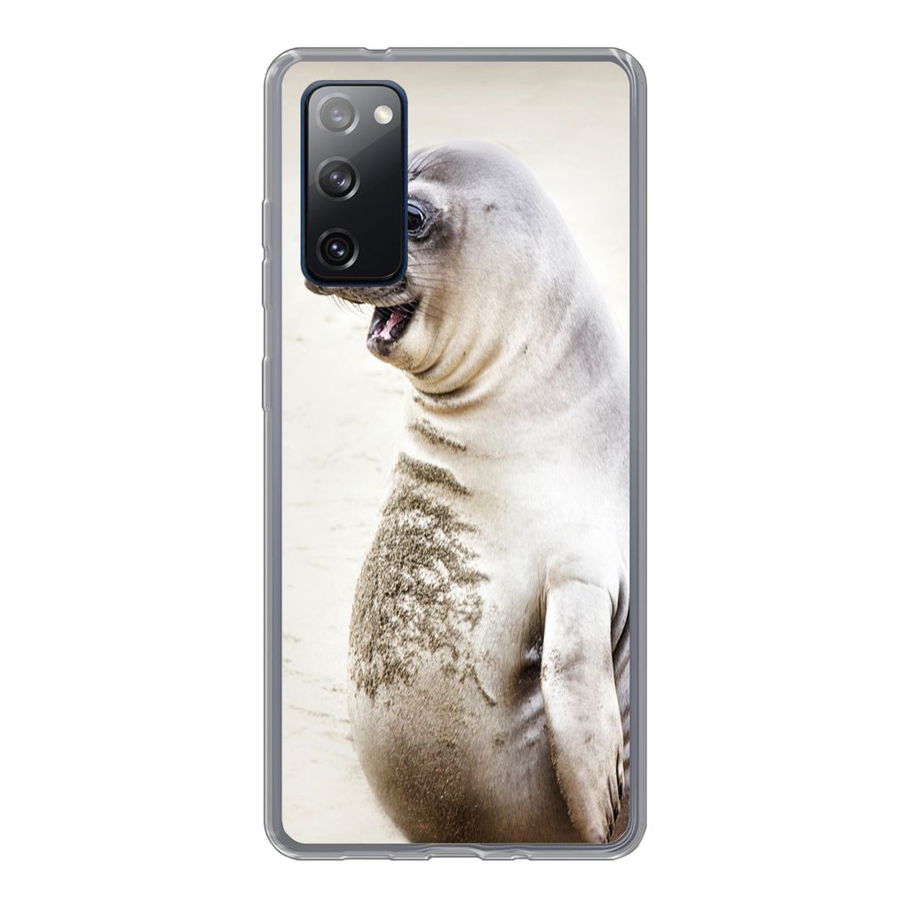 MuchoWow Handyhülle Schutzhülle Hülle für Samsung Galaxy S20 FE Seeelefant - Lustig - Lachen - Kinder - Jungen - Mädchen - Kinder Silikon So...