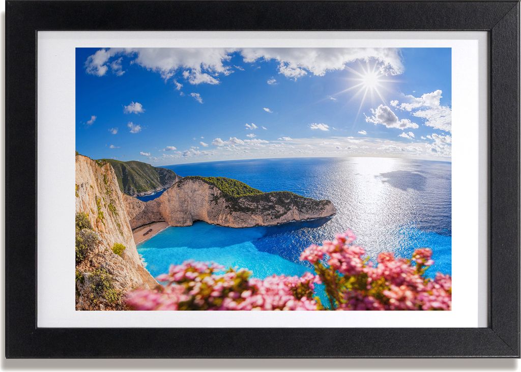 Bild 30x20 MDF-Rahmen, Wandkunst Zakynthos Griechenland