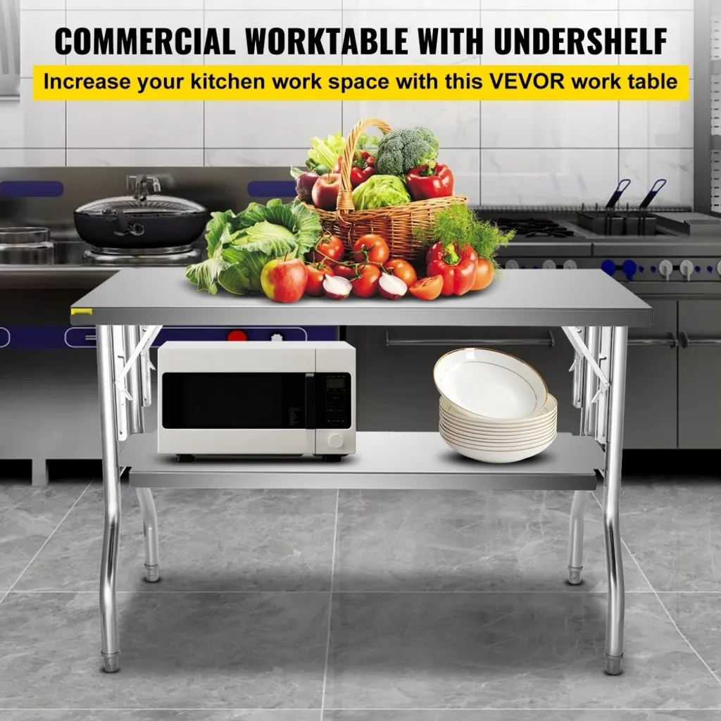 Table de travail inox pliable FlexiPrep - Capacité 772 lbs 48x30p