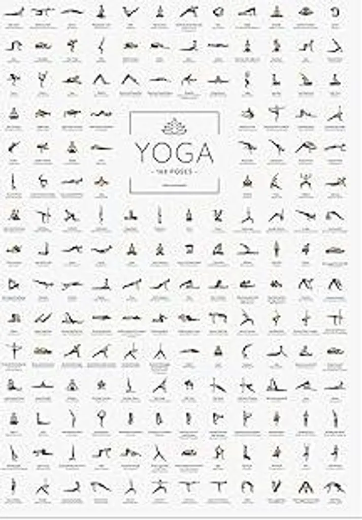 Poster Yoga DIN A2 168 Pose JUNOMI - Decorazione Parete Zen e Boho