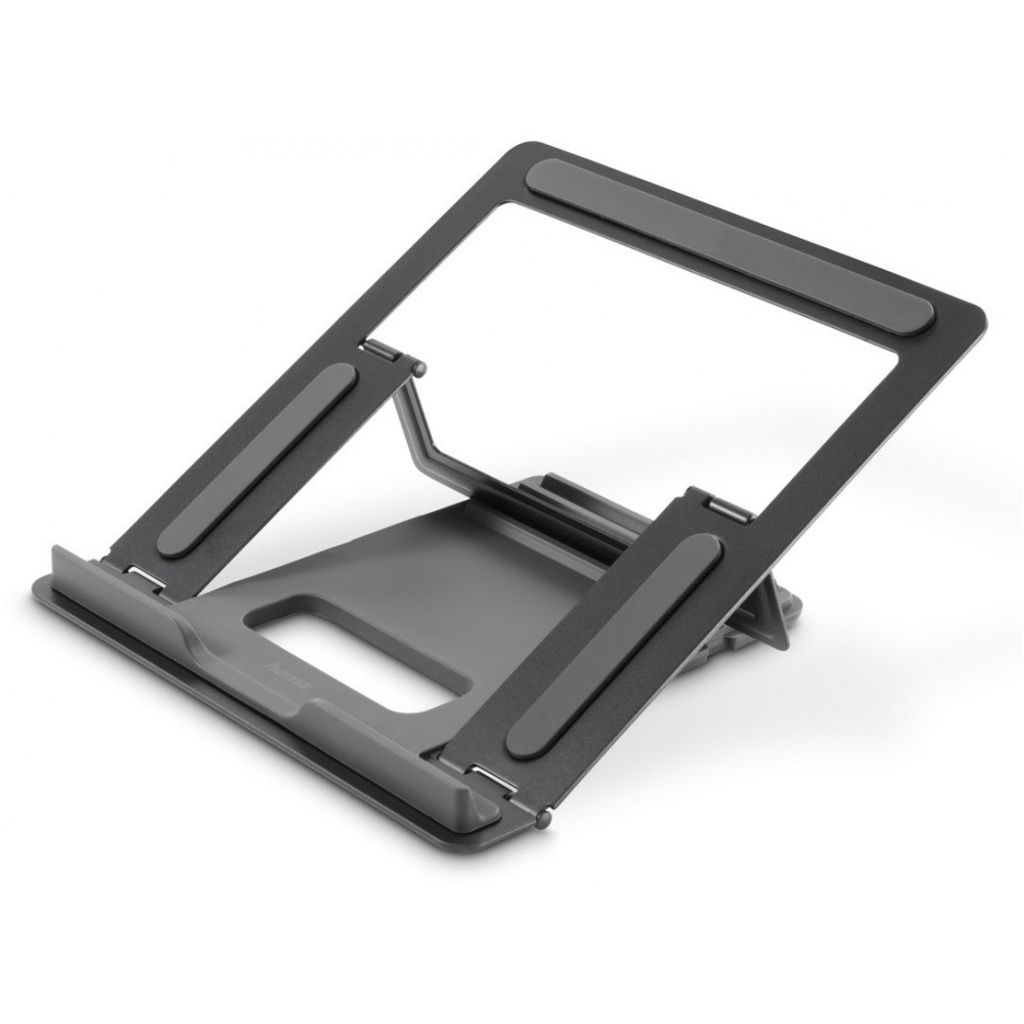 Hama Laptop-Stand Metall, 4-stufig neigbar, faltbar, bis 40 cm (15,6), Grau (00126814)
