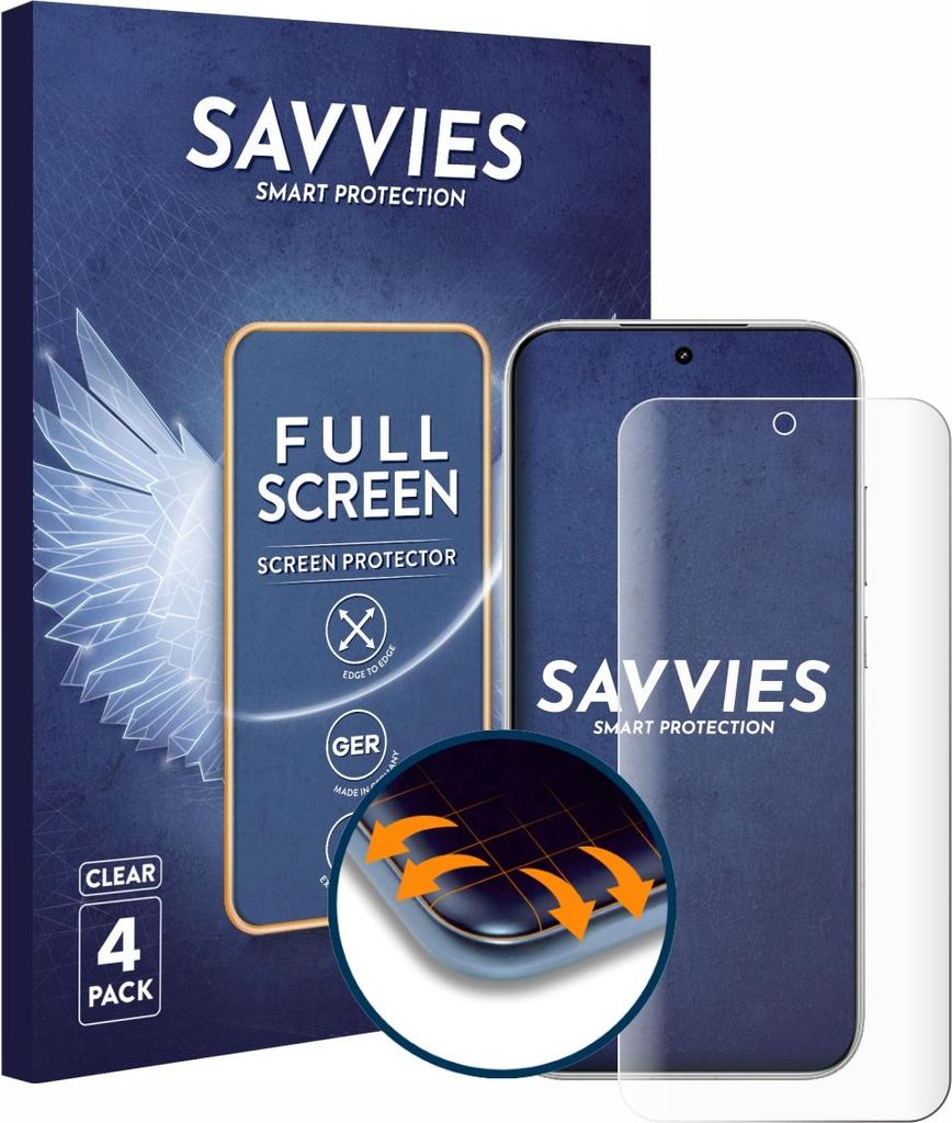 4x Savvies Fullscreen Schutzfolie für Xiaomi Poco F8 Pro Displayschutz Folie Fullcover Klar Transparent