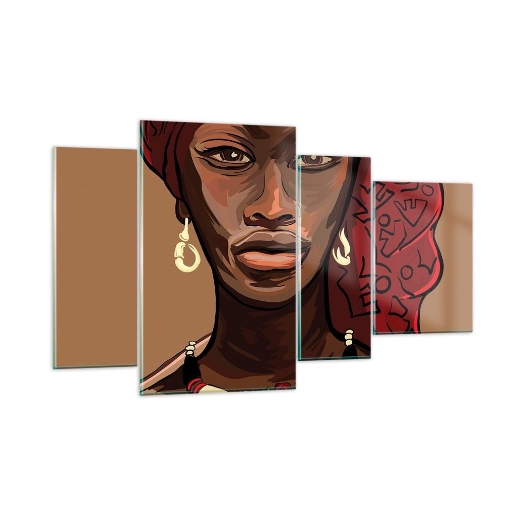 Bilder auf glas - eine frau afrika - 120x70cm - Glasbilder - Wandbilder - Kunstdruck - zum Aufhängen bereit - Wanddekoration aus Glas - Glas Bilde...