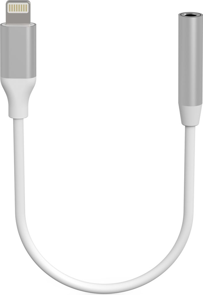 Xlayer Kabel Adapter Lightning auf 3,5 mm AUX White/Silver 0.15 m