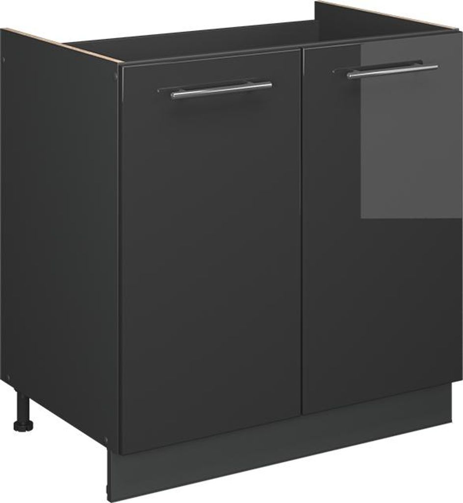 Spülenunterschrank Vicco Fame-Line Anthrazit Hochglanz 80 cm ohne Arbeitsplatte, Model 56861