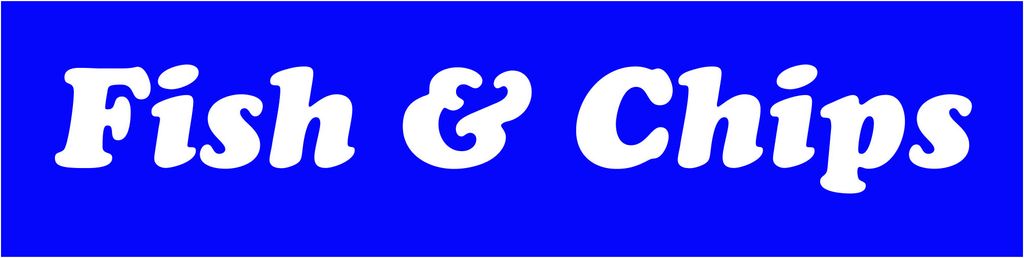 KIWISTAR - Werbeplane - Fish & Chips - 150cmx50cm - Plane Banner Gerüstplane