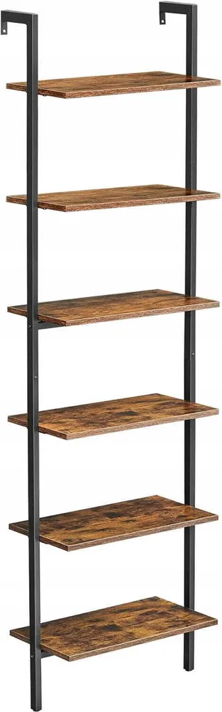 Bibliothèque industrielle 6 étagères 60x30x204,8 cm marron rustique