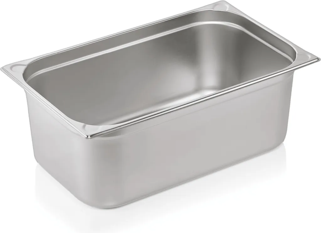 Bac GN 1/1 200 mm Anti-Blocage en Acier Nickel-Chrome GN Core Robuste