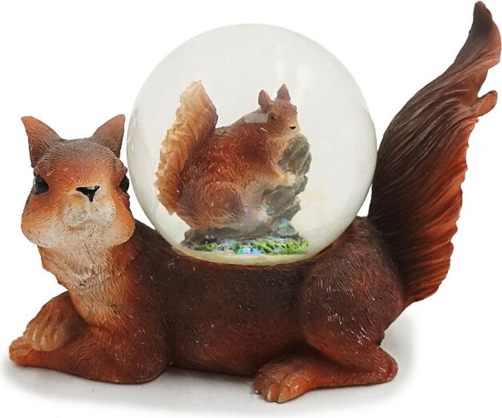 Glitzerkugel Eichhörnchen, 9 cm, Schneekugel Tier Tiere Produktbild 