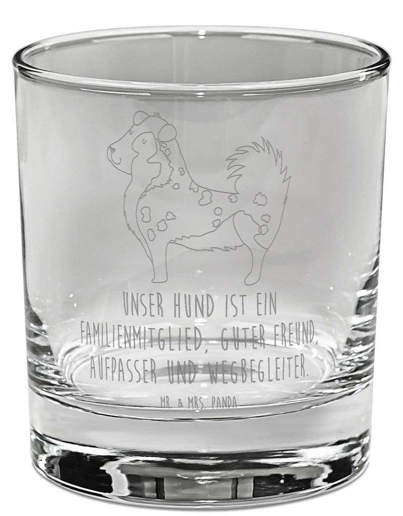 Mr. & Mrs. Panda Whiskyglas Hund Australien Shepherd - Transparent - Geschenk, Gravur, Whisky Tumbler, Familie, Sprüche, Haustier, Glas, Whiskey