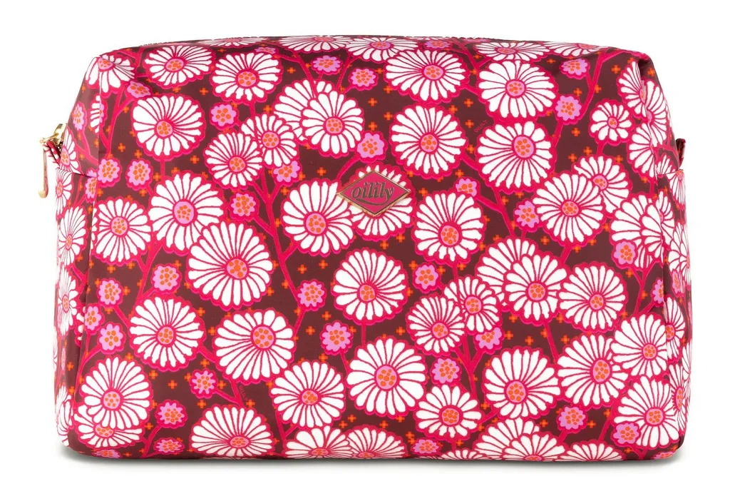 Sac d'accessoires Pia Pouch à motif floral Oilily Chocolate robuste