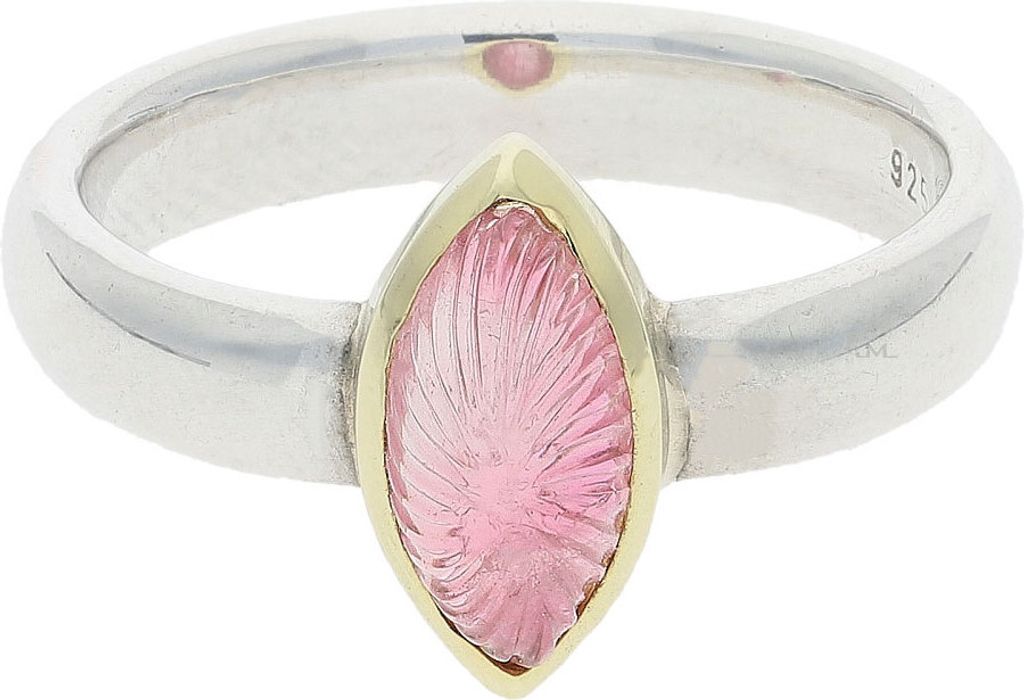 JuwelmaLux Ring 925/000 Sterling Silber und 585/000 Gold mit Turmalin JL30-07-2487 59