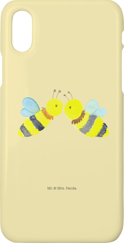 Mr. & Mrs. Panda Iphone 10 Handyhülle Biene Liebe - Gelb Pastell - Geschenk, Hummel, Handy, X, Hülle, Cover