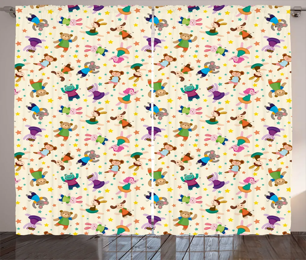 Rideau Motif Jardin d'enfants avec Boucles et Crochets 280x225 cm Durable