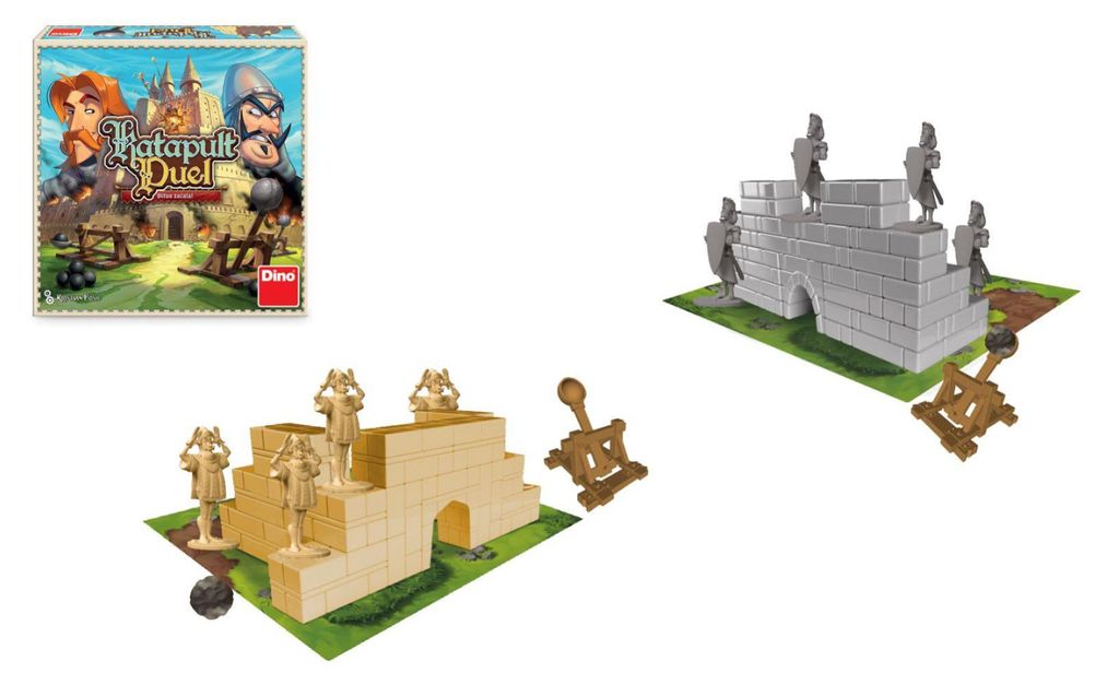 Katapult-Duell – Gesellschaftsspiel für die ganze Familie in einer Schachtel (28 x 28 x 7 cm)