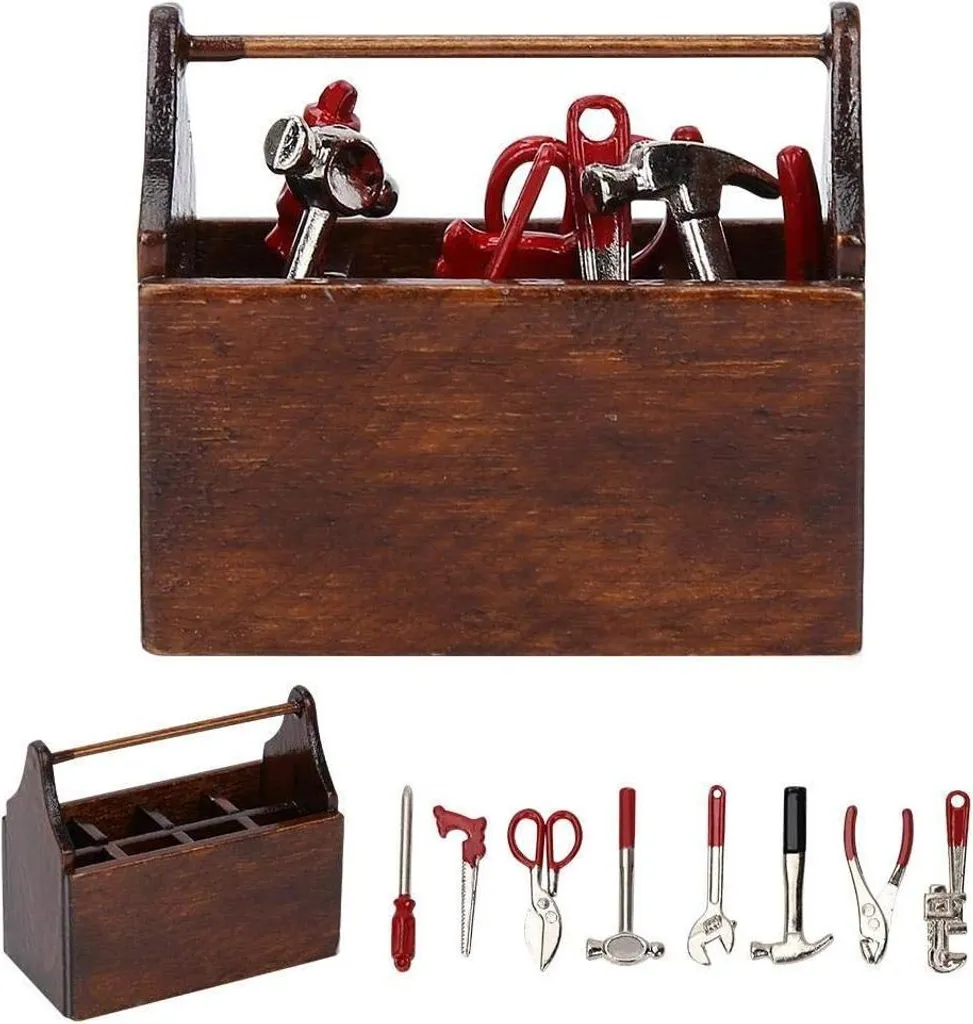 Accessoire maison de poupée : Boîte à outils miniature modèle simulation