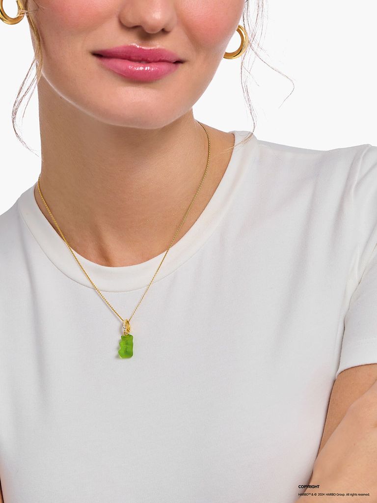 Thomas Sabo KE2209-414-6-L45V Vergoldete Kette mit grünem Produktbild 4