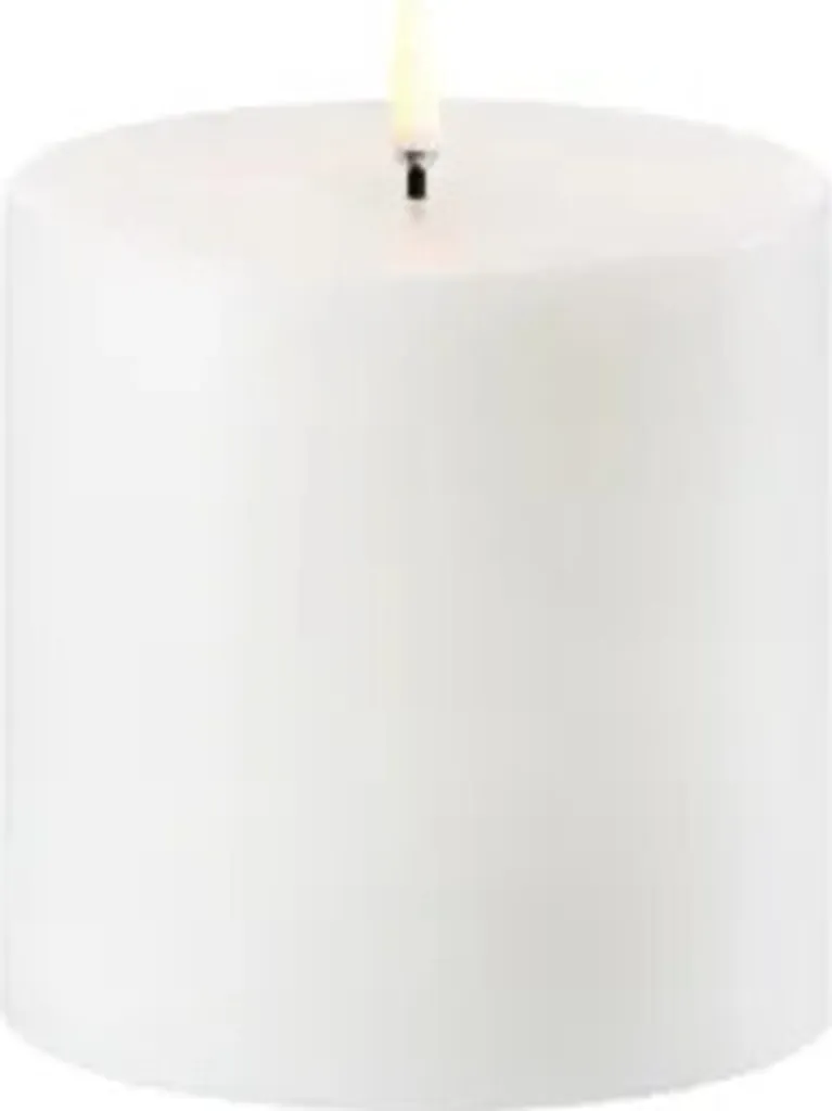 Bougie LED sans Danger ni Fumée Uyuni Lighting Pilier Blanc de Luxe