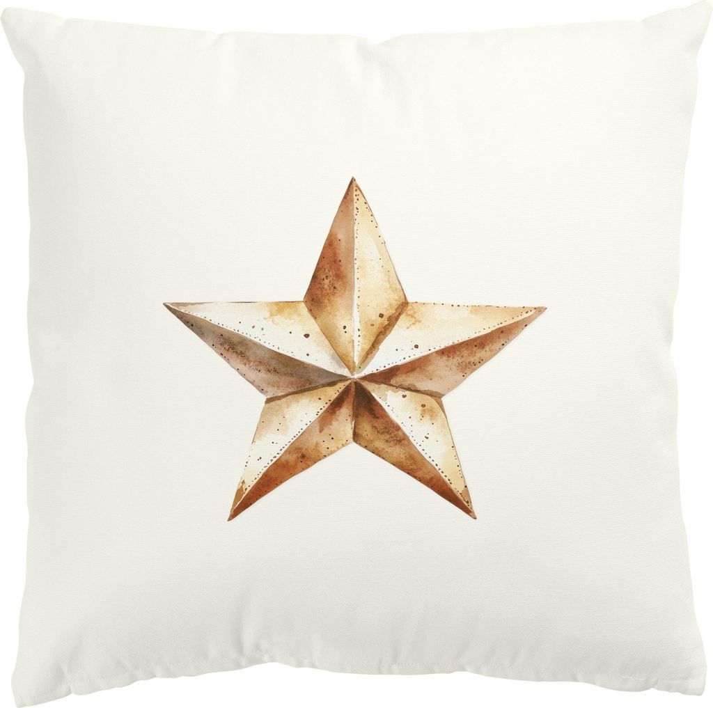 Dekokissen Himmel drinnen / Indoor Zierkissen Canvas waschbar Sternbild braun Aquarell Illustration Sofakissen ohne Füllung