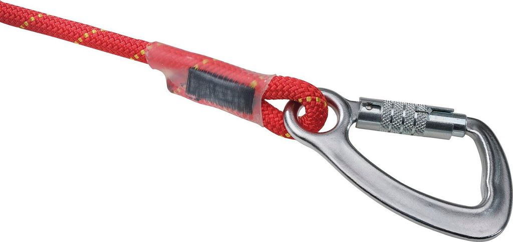 Teufelberger Patron 11 Kernmantelseil, Kletterseil Sicherungsseil Bergseil, hohe Bruchfestigkeit, Polyamid, weiß/rot, 10 m